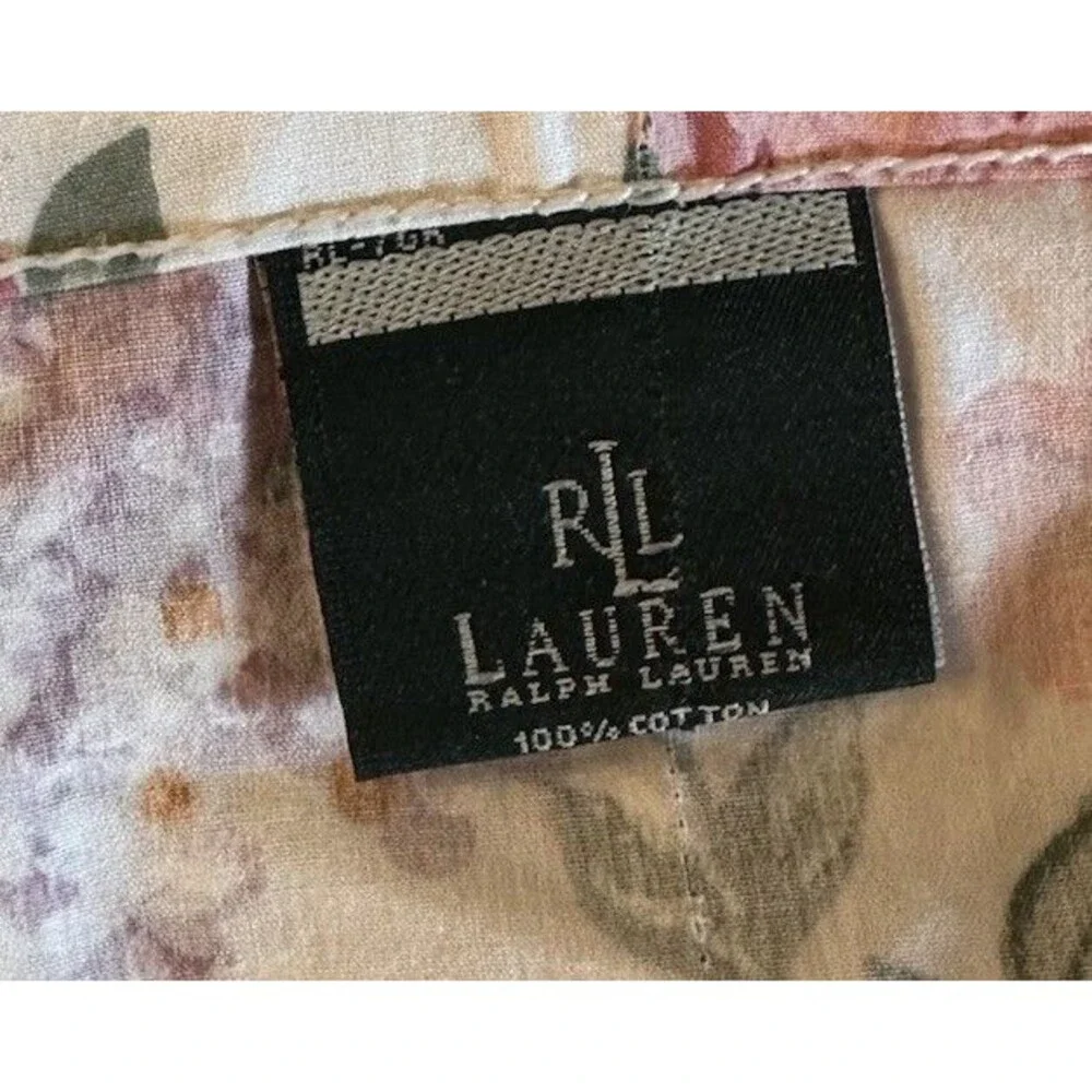 2 VTG Ralph Lauren Allison Floral Twin Flat Sheets Modified for Curtains Fabric